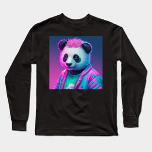 Vapor Wave Panda Long Sleeve T-Shirt